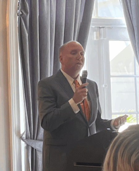 chris-levy-2022-congressional-forum Chris Levy speaking at the Wellington Chamber District 22 Congressional Debate, held October 26, 2022 at The Wanderers Club in Wellington, Florida.